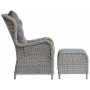 Pigeon Outdoor-Möbel-Set: 2 Sessel mit Fußhocker und Tisch - Graues Kunststoff-Rattan