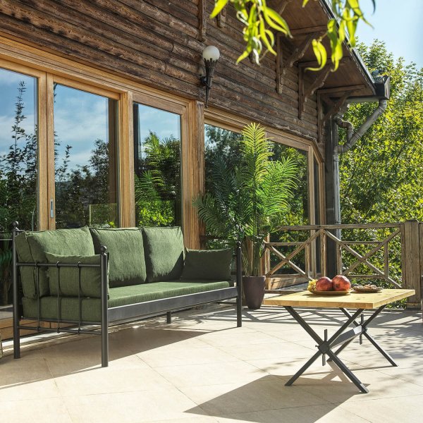 Lalas 3-Sitzer Outdoor-Sofa - Schwarz/Grün