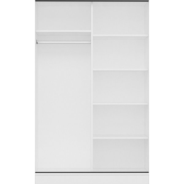 Kapusta Kleiderschrank 120 cm - Weiß/Anthrazit