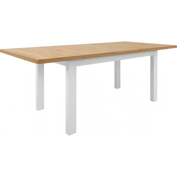 Erla Esstisch 160-200 x 90 cm - Weiß/Eiche