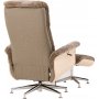 Schaffellsessel mit Fußhocker - Braun / Eiche - Ulla