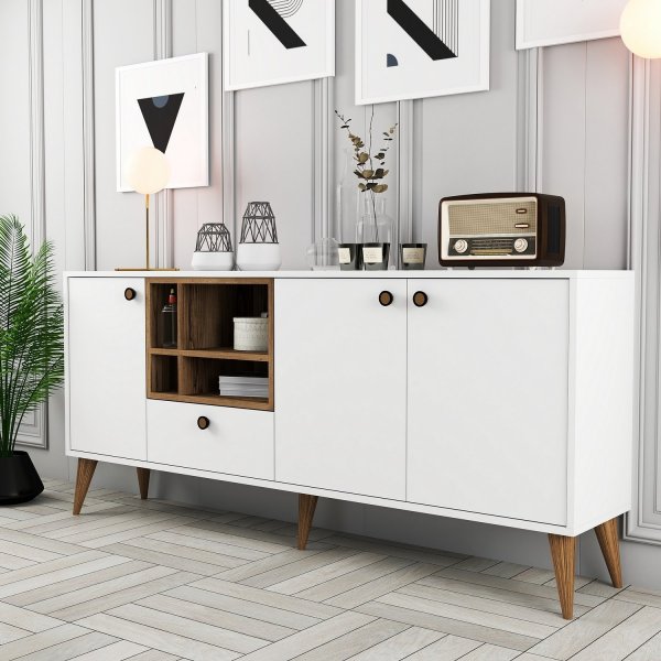 Nappa-Sideboard - Weiß