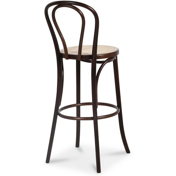 Biegeholz Barstuhl No 18 - Walnuss / Rattan