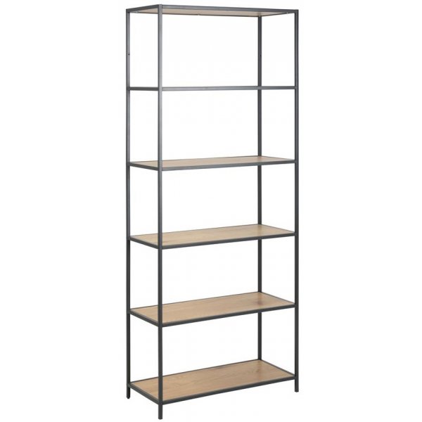 Seaford Bücherregal 77x185 cm - Eiche/schwarz