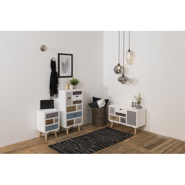 Thais Kommode 81x55 cm - Weiß/Bunt