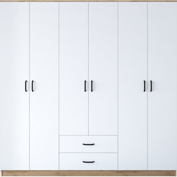 Baden Kleiderschrank 11 - Nussbaum/weiß