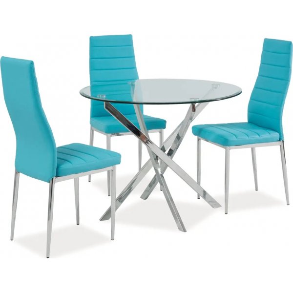 Charlotte runder Esstisch Ø90 cm - Chrom / Glas
