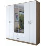 Bardo Kleiderschrank 210 x 51,5 x 210 cm - Walnuss/Weiß