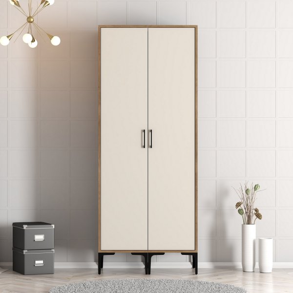 Kumsal Kleiderschrank 6 Walnuss/Creme
