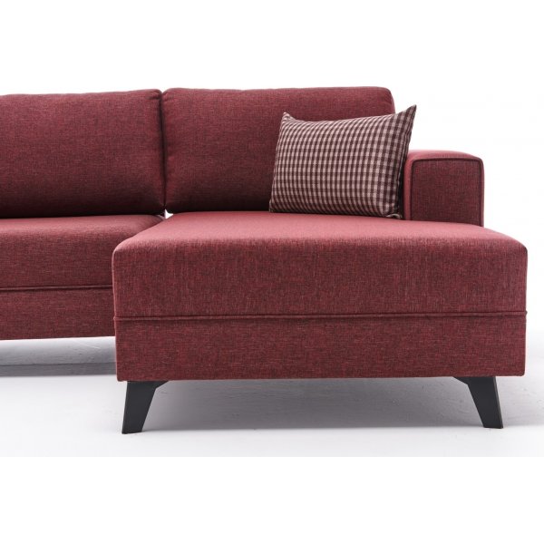 Efsun U-Bettsofa - Burgund
