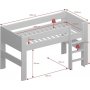 Für Kinder-Hochbett 90 x 200 cm - Grau