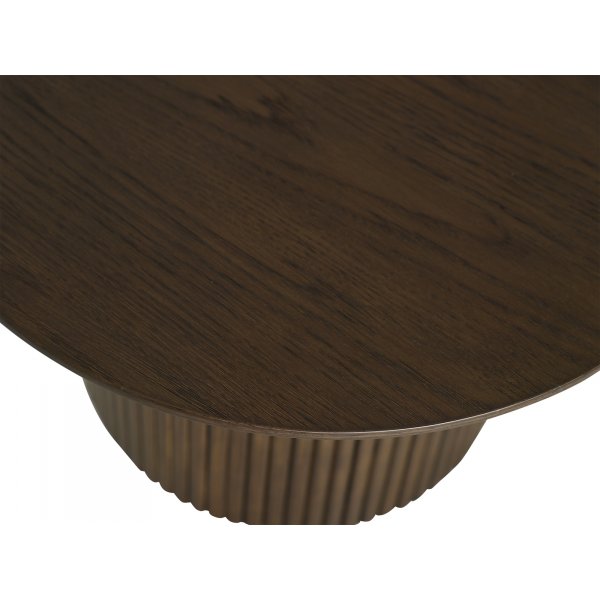 Scarlett Couchtisch Ø90 cm - Braun lackierte Eiche