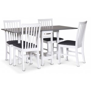 Lebensmittelgruppe Fårö; Fårö Klapptisch Weiß/Grau mit 4 Alice Stühlen Lebensmittelgruppe Fårö; Fårö Klapptisch Weiß/Grau mit 4 Alice Stühlen
