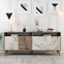 Milan Sideboard 180 cm - Nussbaum/weißer Marmor