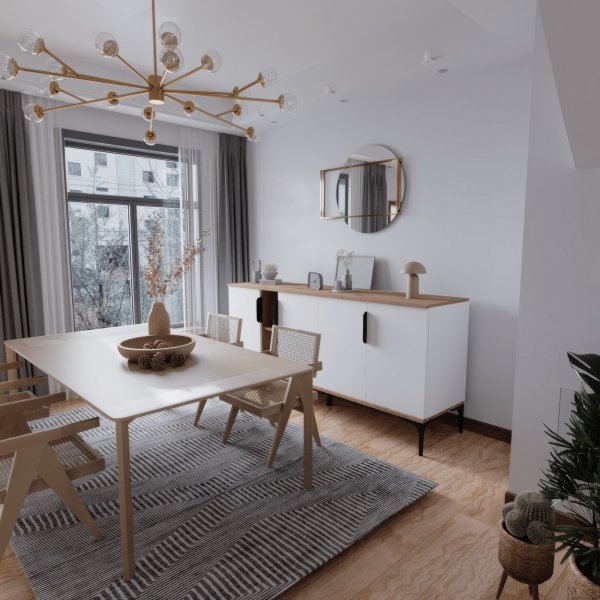 Tarz Sideboard - Eiche/Weiß