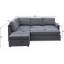 Schlafsofa Dream mit Stauraum (Ecksofa) rechts - Dark Grey