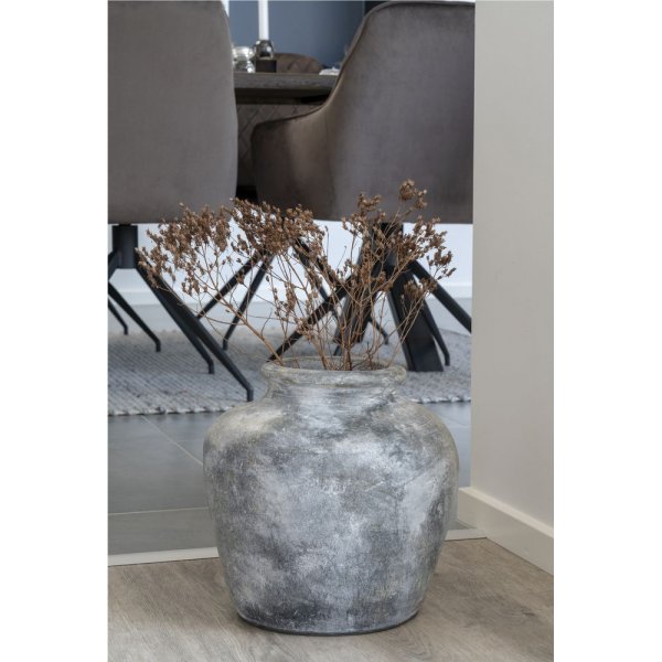 Dekorative Vase aus Santo Terrakotta - Hellgrau