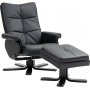 Duvnäs Reclinersessel mit Fußhocker - schwarzes PU
