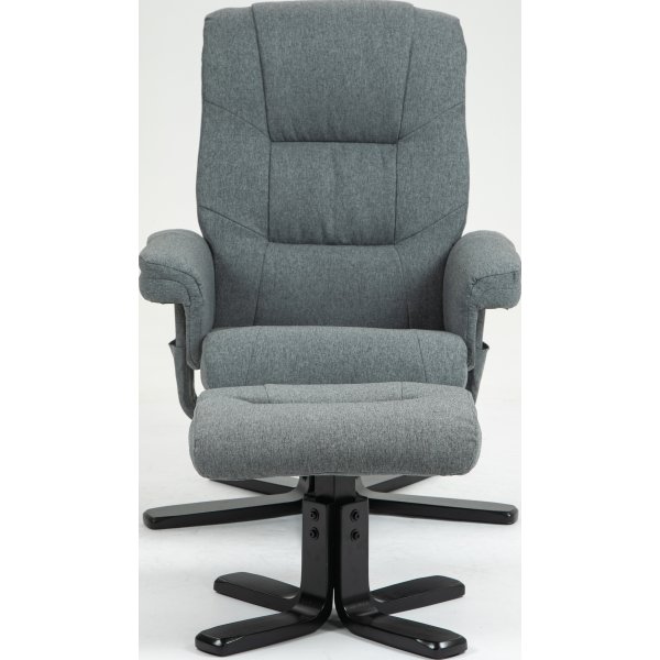 Relaxsessel grau mit Fußhocker - Oslo