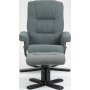Relaxsessel grau mit Fußhocker - Oslo