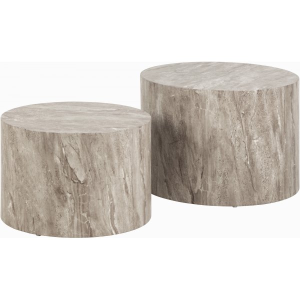 Dice Couchtisch Ø50/58 cm - Grau