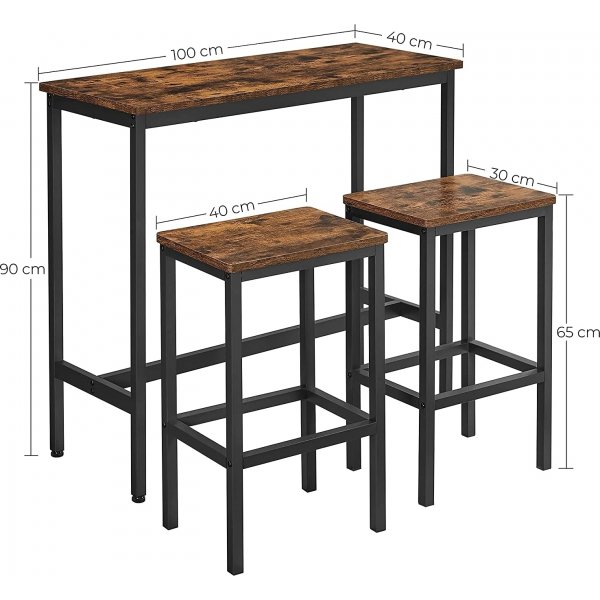 Gunnar Bartisch-Set 100 x 40 cm - Braun/Schwarz