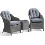 Solhaga Gartenmöbel-Set 2 Sessel mit Tisch - Graues synthetisches Rattan