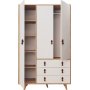 Musso Kleiderschrank 120x52x187 cm - Eiche/Weiß