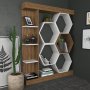 Bücherregal Sueno - Weiß/Walnuss