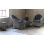 Solhaga Gartenmöbel-Set 2 Sessel mit Tisch - Graues synthetisches Rattan