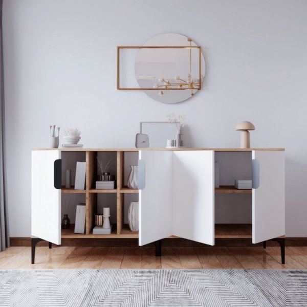 Tarz Sideboard - Eiche/Weiß