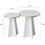 Pilz-Beistelltisch-Set Ø30/40 cm - Gold/Weiß