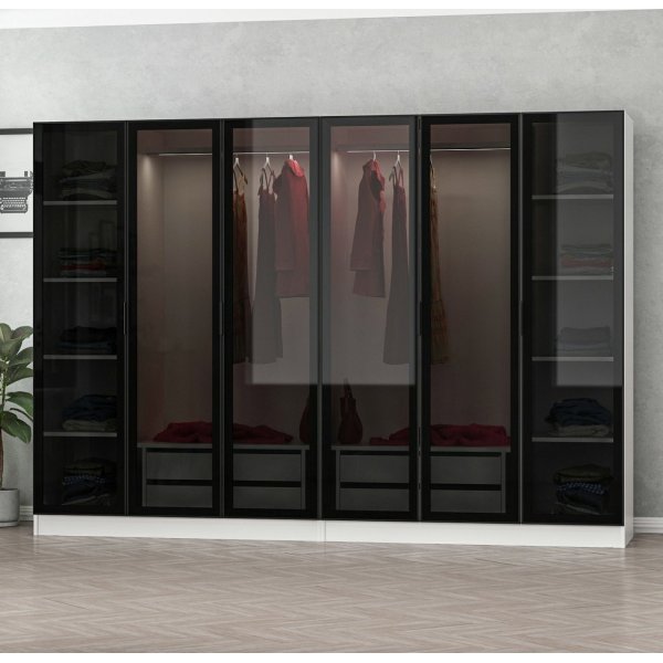 Cavolo Kleiderschrank 270 cm, Variante B - Weiß