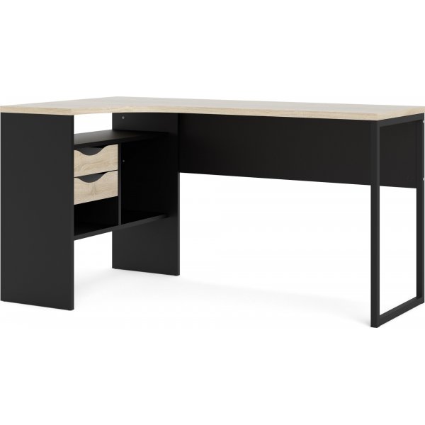 Function Plus Schreibtisch 145,1 x 81 x 76,8 cm - Schwarz/Eiche