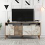 Milan Sideboard 160 cm - Nussbaum/weißer Marmor