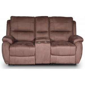 Enjoy Hollywood Cinema Sofa - 2-Sitzer-Liegestuhl (elektrisch) aus braunem Mikrofaserstoff Enjoy Hollywood Cinema Sofa - 2-Sitzer-Liegestuhl (elektrisch) aus braunem Mikrofaserstoff