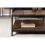 Herren-Couchtisch 80 x 80 cm - Braun/Schwarz