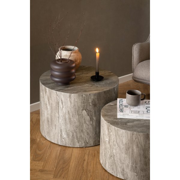 Dice Couchtisch Ø50/58 cm - Grau
