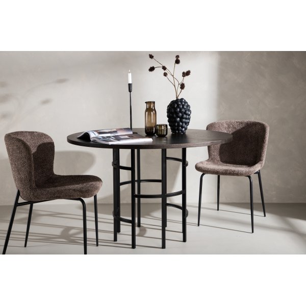 Laholm Esstisch Ø115 cm - Schwarz/mokka