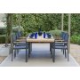 Lifestyle Garden Gartengruppe Amber mit Tisch 220 cm und 6 Stapelstühlen - Teak/Aluminium