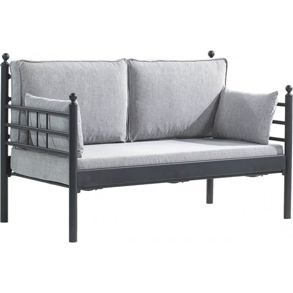 Manyas 2-Sitzer Outdoor-Sofa - Schwarz/Rauch + Textilreinigung für Möbel