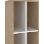 Schilder-Bücherregal mit Trennwand - Weiß/Hickory