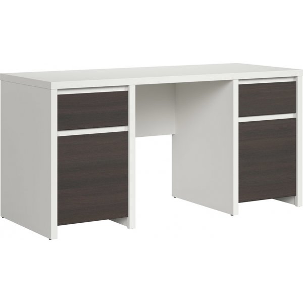Kaspischer Schreibtisch 160 x 65 cm - Weiß/Wenge