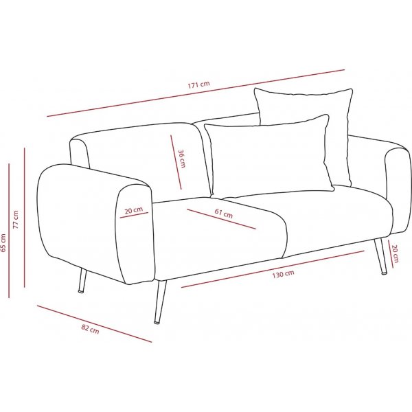 Flanko 2-Sitzer-Sofa Anthrazit