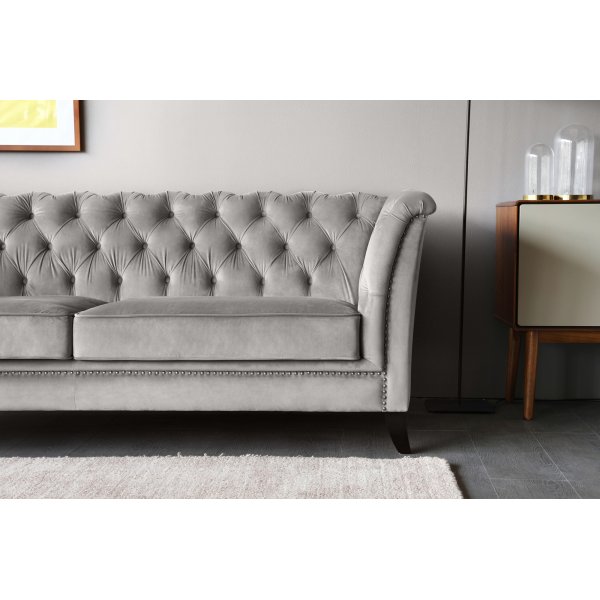Sofa Chesterfield 3-Sitzer grau - Henry