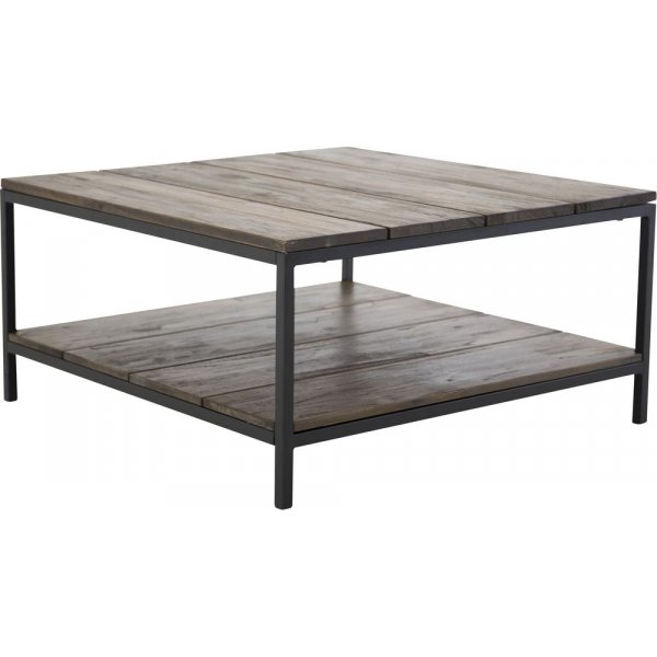 Herren-Couchtisch 80 x 80 cm - Braun/Schwarz