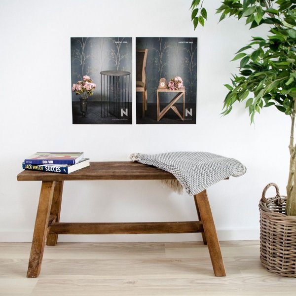 Barcelona Bank 90 cm - Teakholz