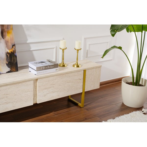 Serenity Medienbank - Travertin/Gold