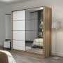 Kapusta Kleiderschrank mit Spiegeltür, 180 cm - Braun/Weiß